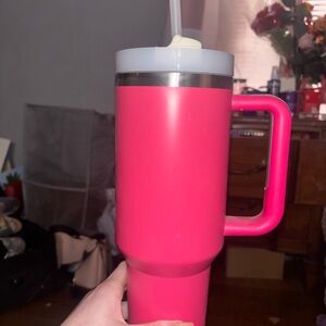 Vibrant Pink Tumbler with Handle